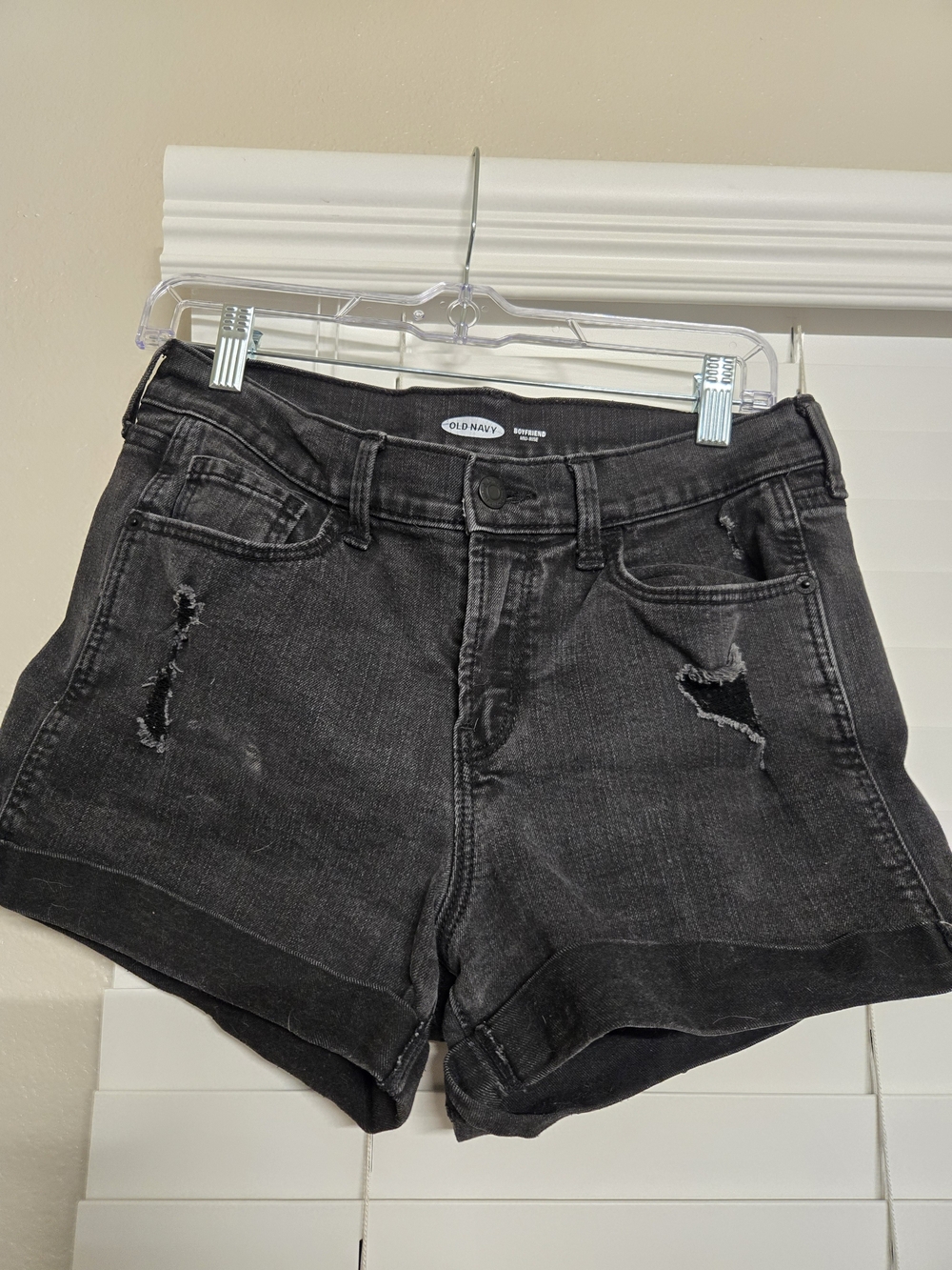 Old Navy Black Distressed Jean Shorts